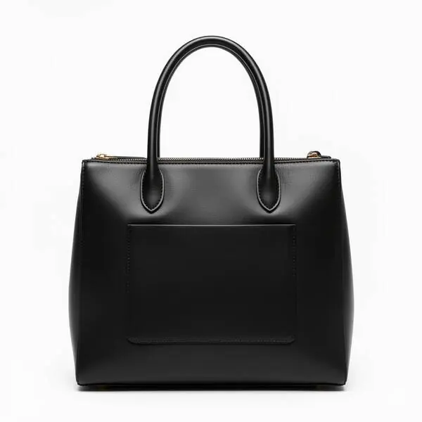 Ladies leather handbag back view – premium leather bag BD with back pocket